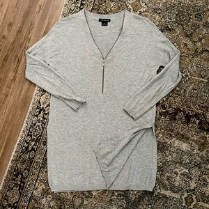 Trouve knit tunic with zip detail & slits